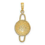 Load image into Gallery viewer, 14K Yellow Gold 3-D 2 Handles Round Basket Charm Pendant

