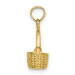 Load image into Gallery viewer, 14K Yellow Gold 3-D Moveable Handle Basket Charm Pendant
