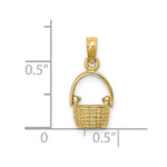 Load image into Gallery viewer, 14K Yellow Gold 3-D Moveable Handle Basket Charm Pendant
