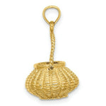 Load image into Gallery viewer, 14K Yellow Gold 3-D Moveable Handle Flower Basket Charm Pendant
