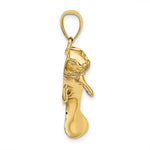 Load image into Gallery viewer, 14K Yellow Gold 2-D &amp; Polished Swimming Manatee Charm Pendant
