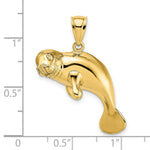 Load image into Gallery viewer, 14K Yellow Gold 2-D &amp; Polished Swimming Manatee Charm Pendant
