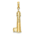 Load image into Gallery viewer, 14K Yellow Gold 2-D &amp; Polished CAPE MAY Lighthouse Charm Pendant
