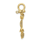 Load image into Gallery viewer, 14K Yellow Gold 3-D ANCHOR With Long T Bar &amp; Shackle bail Charm Pendant
