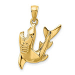 Load image into Gallery viewer, 14K Yellow Gold 2-D Polished Shark Charm Pendant
