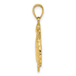 Load image into Gallery viewer, 14K Yellow Gold 2-D SEA TURTLE SWIMMING Charm Pendant
