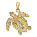 Load image into Gallery viewer, 14K Yellow Gold 2-D SEA TURTLE SWIMMING Charm Pendant
