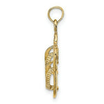 Load image into Gallery viewer, 14K Yellow Gold Large Textured Strap Double Flip-Flop Charm Pendant
