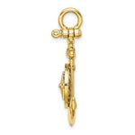 Load image into Gallery viewer, 14K Yellow Gold 3-D Small Anchor With Nautical Compass Charm Pendant
