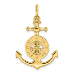 Load image into Gallery viewer, 14K Yellow Gold 3-D Small Anchor With Nautical Compass Charm Pendant
