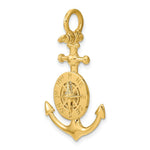 Load image into Gallery viewer, 14K Yellow Gold 3-D Small Anchor With Nautical Compass Charm Pendant
