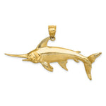 Load image into Gallery viewer, 14K Yellow Gold 3-D Polished and Satin Swordfish Charm Pendant
