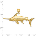 Load image into Gallery viewer, 14K Yellow Gold 3-D Polished and Satin Swordfish Charm Pendant
