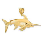 Load image into Gallery viewer, 14K Yellow Gold 3-D Polished and Satin Swordfish Charm Pendant
