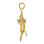 Load image into Gallery viewer, 14K Yellow Gold 3-D Polished and Satin Blue Marlin Charm Pendant
