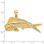 Load image into Gallery viewer, 14K Yellow Gold 3-D Male Dorado (Mahi-Mahi) Pendant
