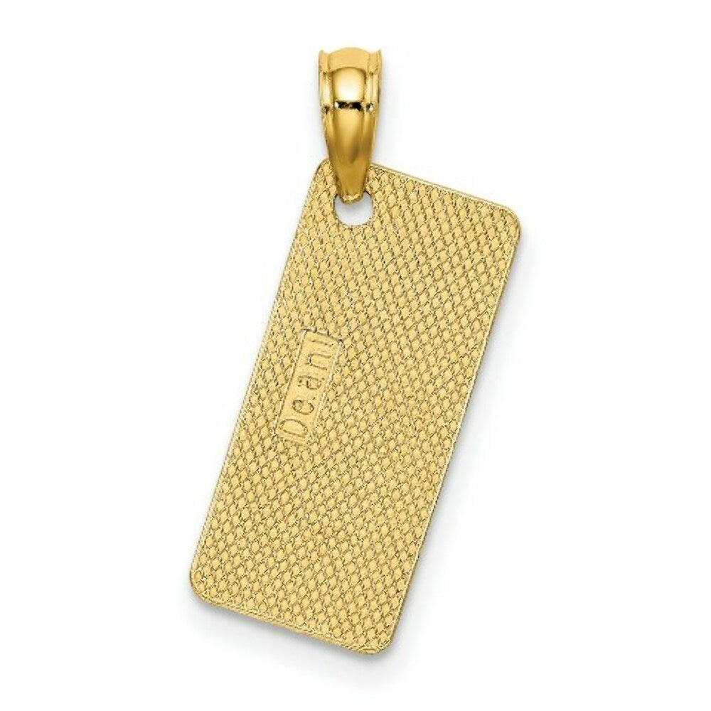 14K Yellow Gold Texture Small OCEAN CITY, NJ License Plate Charm Pendant