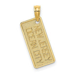 Load image into Gallery viewer, 14K Yellow Gold Texture Small OCEAN CITY, NJ License Plate Charm Pendant
