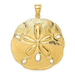 Load image into Gallery viewer, 14K Yellow Gold Polished Large Sand Dollar Charm Pendant
