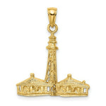 Load image into Gallery viewer, 14K Yellow Gold 2-D Sanibel Island Lighthouse Charm Pendant
