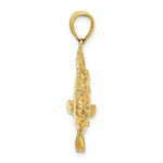 Load image into Gallery viewer, 14K Yellow Gold 3-D FLOUNDER FISH Charm Pendant
