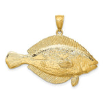 Load image into Gallery viewer, 14K Yellow Gold 3-D FLOUNDER FISH Charm Pendant
