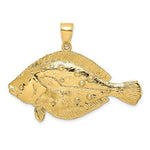 Load image into Gallery viewer, 14K Yellow Gold 3-D FLOUNDER FISH Charm Pendant
