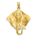Load image into Gallery viewer, 14K Yellow Gold 2-D &amp; Polished Stingray Charm Pendant
