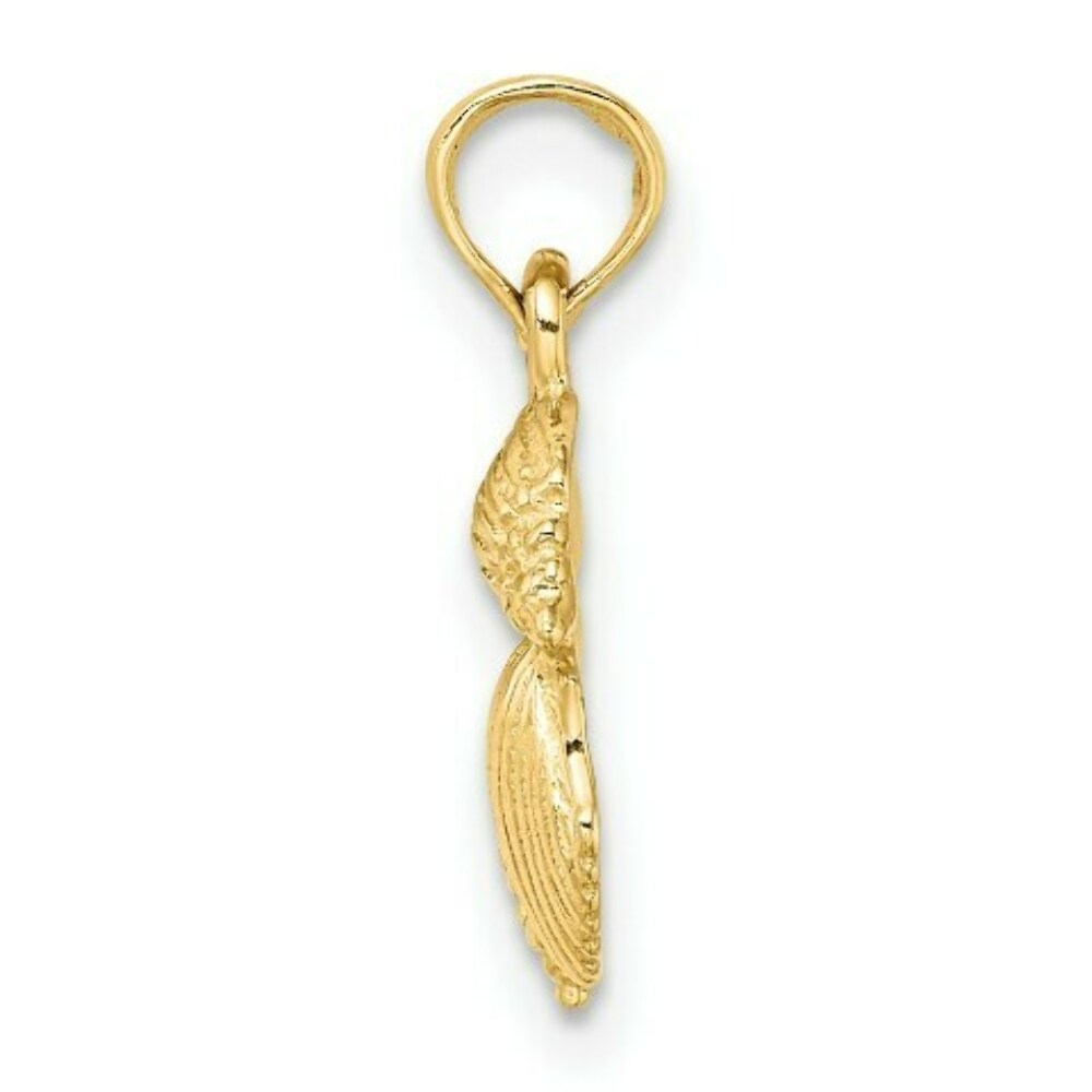 14K Yellow Gold FOUR SHELL CLUSTER Charm Pendant