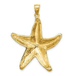 Load image into Gallery viewer, 14K Yellow Gold 2-D Textured Starfish Charm Pendant
