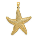 Load image into Gallery viewer, 14K Yellow Gold 2-D Textured Starfish Charm Pendant
