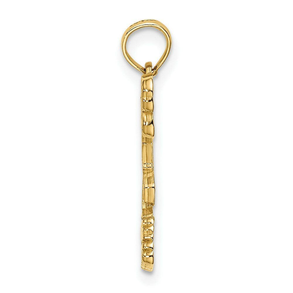 14K Yellow Gold TURKS & CAICOS Under Flamingo Charm Pendant