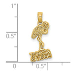 Load image into Gallery viewer, 14K Yellow Gold TURKS &amp; CAICOS Under Flamingo Charm Pendant
