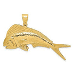 Load image into Gallery viewer, 14K Yellow Gold 2-D FEMALE DORADO (MAHI-MAHI) Charm Pendant
