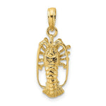 Load image into Gallery viewer, 14K Yellow Gold Florida Lobster With Out Claws Charm Pendant
