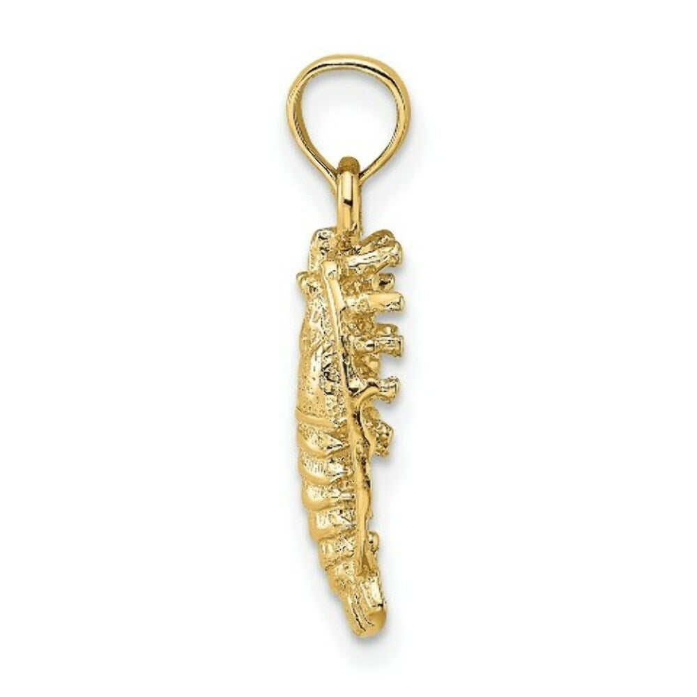 14K Yellow Gold Florida Lobster With Out Claws Charm Pendant