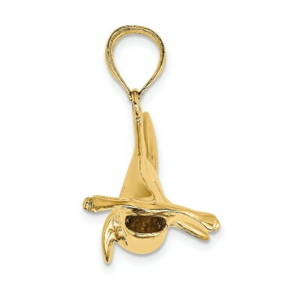 14K Yellow Gold 3-D Hammerhead Shark Charm Pendant