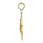 Load image into Gallery viewer, 14K Yellow Gold Block ISLAND, RI Round Frame With Lighthouse Charm Pendant
