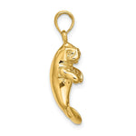 Load image into Gallery viewer, 14K Yellow Gold 3-D Polished Manatee Charm Pendant
