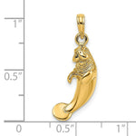 Load image into Gallery viewer, 14K Yellow Gold 3-D Polished Manatee Charm Pendant
