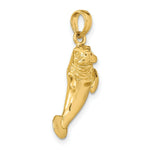 Load image into Gallery viewer, 14K Yellow Gold 3-D Polished Manatee Charm Pendant
