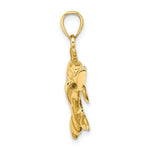 Load image into Gallery viewer, 14K Yellow Gold Polished Swimming Dolphin Charm Pendant
