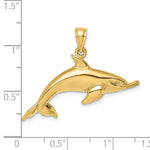 Load image into Gallery viewer, 14K Yellow Gold Polished Swimming Dolphin Charm Pendant
