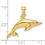 Load image into Gallery viewer, 14K Yellow Gold 2-D &amp; Polished Swimming Dolphin Charm Pendant
