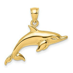 Load image into Gallery viewer, 14K Yellow Gold 2-D &amp; Polished Swimming Dolphin Charm Pendant
