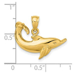 Load image into Gallery viewer, 14K Yellow Gold Polished Dolphin Charm Pendant
