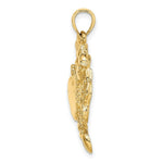 Load image into Gallery viewer, 14K Yellow Gold 2-D Blue Crab Charm Pendant
