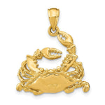 Load image into Gallery viewer, 14K Yellow Gold 2-D &amp; Polished Blue Crab Charm Pendant
