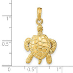 Load image into Gallery viewer, 14K Yellow Gold 3-D Sea Turtle With Moveable Head &amp; Legs Charm Pendant
