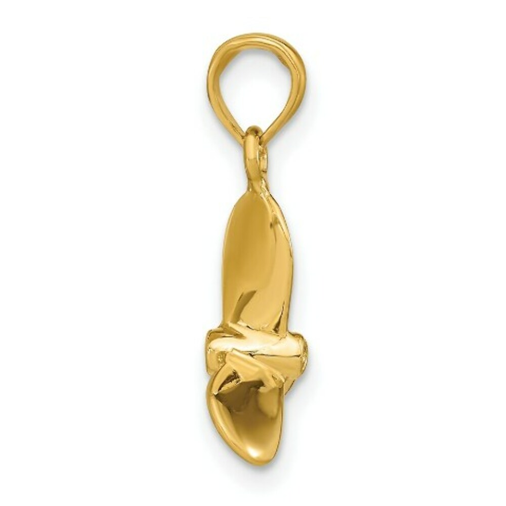 14K Yellow Gold 3-D With 3 Blades Propeller Charm Pendant